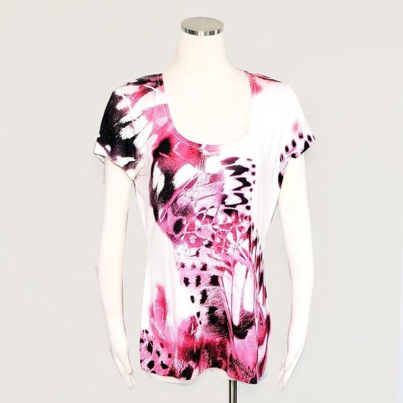 Cache Tops - Cache Geometric Print Tee NWOT